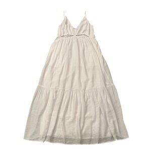 Abercrombie & Fitch White Tiered Cutout Maxi Dress Size Large Tall Prairie‎ Boho